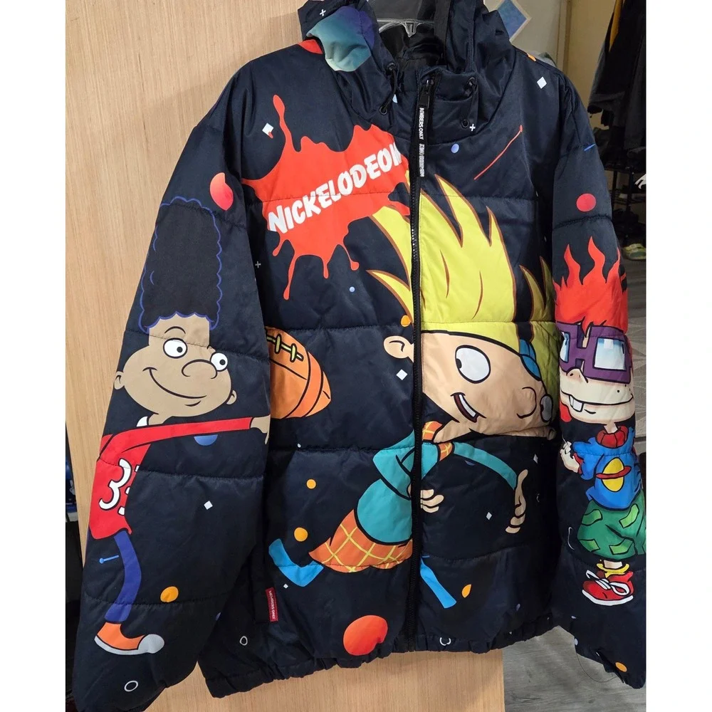 Members Only Nickelodeon Rugrats Arnold‎ Tommy Chuckie Puffy Winter Jacket XXL